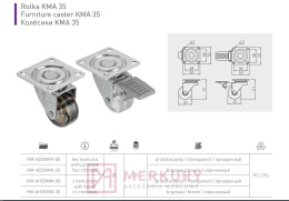 Kółko meblowe KM-A, fi 35mm, przezroczysty, z hamulcem merkury akcesoria meblowe sklep
