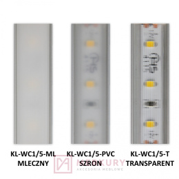 Klosz wciskany do profilu LED KL-WC1/5 mleczny 3m MERKURY Akcesoria Meblowe