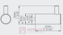 Wieszak meblowy prążkowany pojedynczy 2462 aluminium mat MERKURY Akcesoria Meblowe