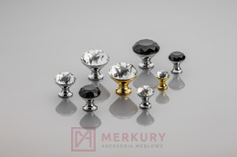 Gałka meblowa kryształowa GTV CRPB30 biały kryształ chrom połysk MERKURY Akcesoria Meblowe