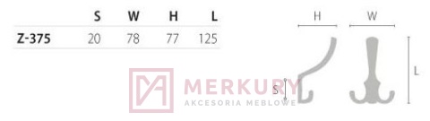 Wieszak meblowy CELEBES Z-375 MERKURY Akcesoria Meblowe Mariusz Adamczyk