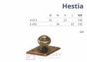 Gałka meblowa HESTIA A-013 z szyldem E-450, stare złoto, NOMET, sklep internetowy MERKURY Akcesoria Meblowe Mariusz Adamczyk
