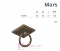 Kołatka meblowa MARS B-090, stare złoto, NOMET, sklep internetowy MERKURY Akcesoria Meblowe Mariusz Adamczyk
