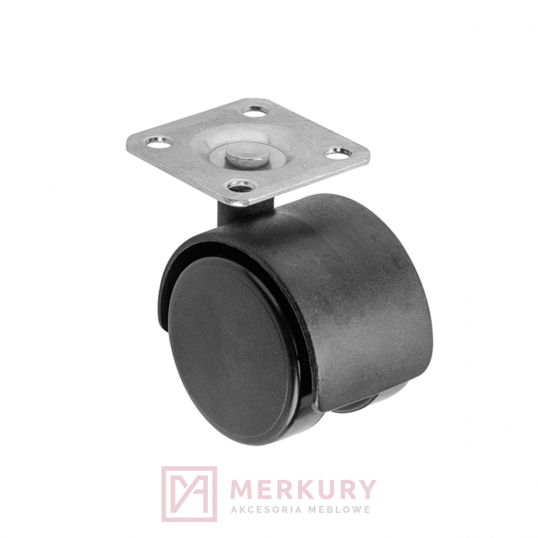Kółko meblowe KM-D20, fi 40mm, czarny