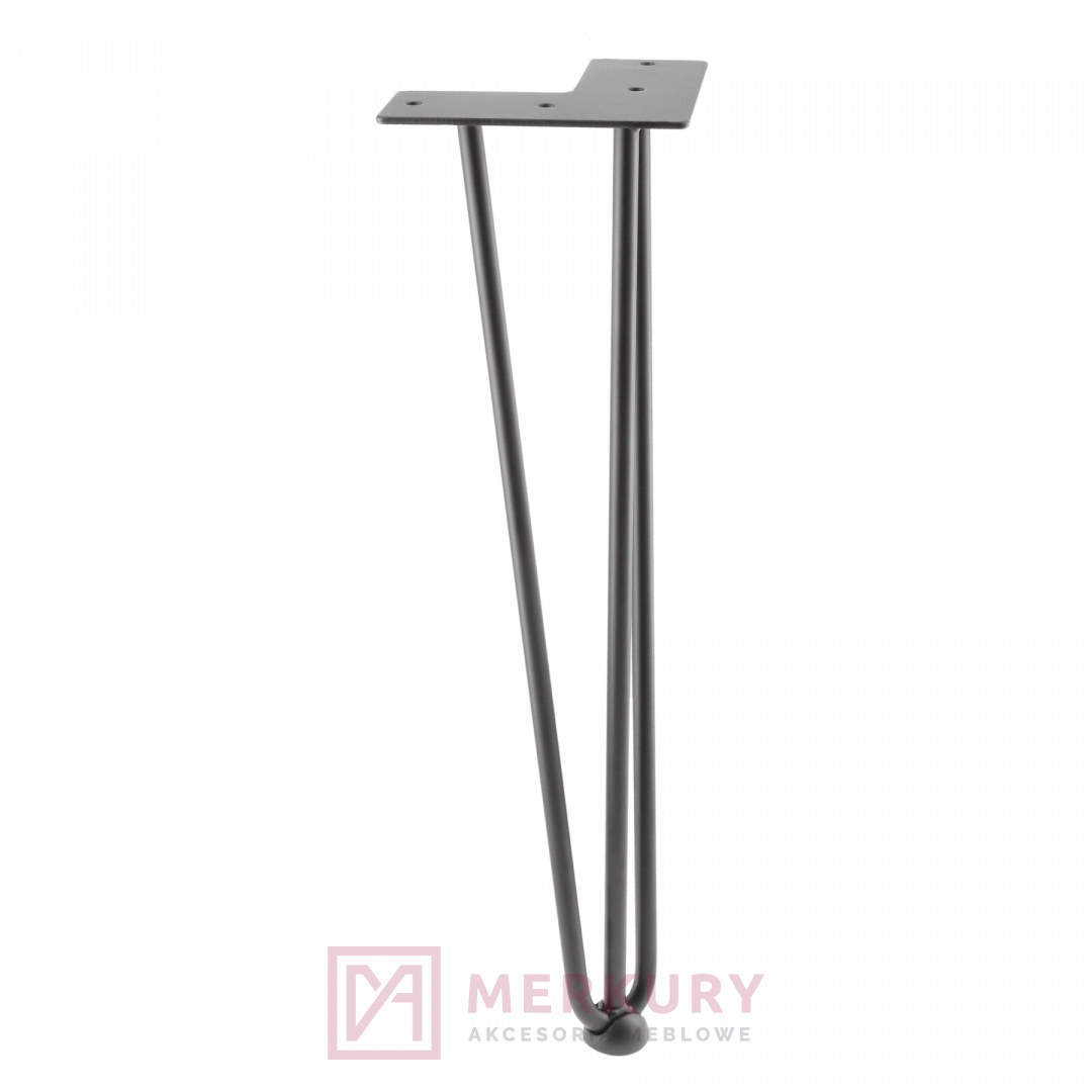 Noga stołowa ARTO loft gtv 3 pręty ze stopką, czarny mat, 406mm, GTV, sklep internetowy Merkury Akcesoria Meblowe