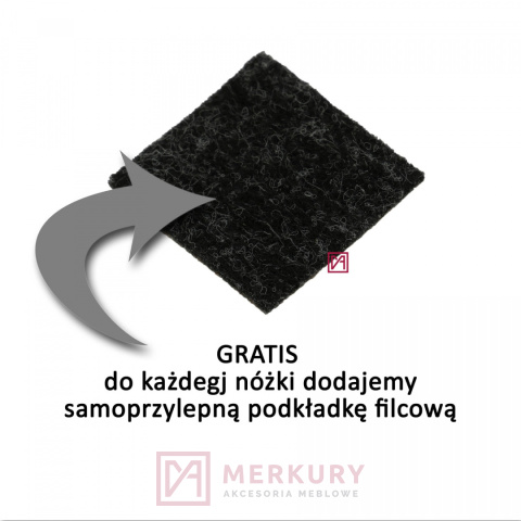 Nóżka meblowa regulowana NMK H-150mm, czarny połysk, sklep internetowy MERKURY Akcesoria Meblowe Mariusz Adamczyk