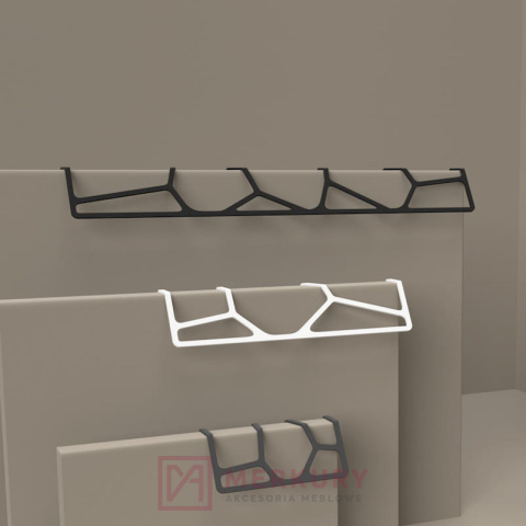 Uchwyt krawędziowy PRATO asymetryczny, czarny mat, NOMET, sklep internetowy MERKURY Akcesoria Meblowe Mariusz Adamczyk