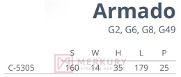 Uchwyt meblowy ARMADO C-5305, stare srebro, 160mm