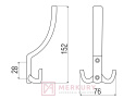 Wieszak meblowy DW14, chrom połysk,MERKURY Akcesoria Meblowe