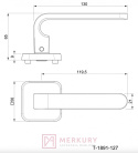Klamka AS LUX T-1891-127 z szyldem kwadratowym, chrom połysk SKLEP INTERNETOWY MERKURY AKCESORIA MEBLOWE