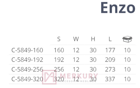 C-5849 Uchwyt meblowy ENZO, chrom połysk, sklep internetowy MERKURY Akcesoria Meblowe Mariusz Adamczyk