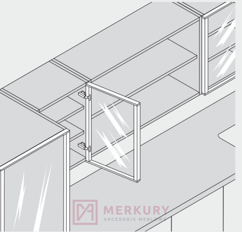Zawias meblowy bliźniaczy BLUM 71T960AB BLUMOTION Clip-T 95° do wąskich ram aluminiowych SKLEP INTERNETOWY MERKURYAM