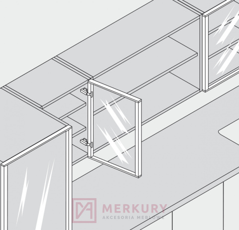 Zawias meblowy wpuszczany BLUM 71B970A do wąskich ram aluminiowych BLUMOTION Clip-T 95° SKLEP INTERNETOWY MERKURYAM