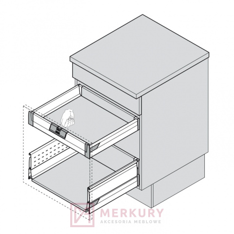 Uchwyt i zabierak do szuflady wewnętrznej ANTARO BLUM ZIF.80M7, wys "M", czarny SKLEP INTERNETOWY MERKURY AKCESORIA MEBLOWE