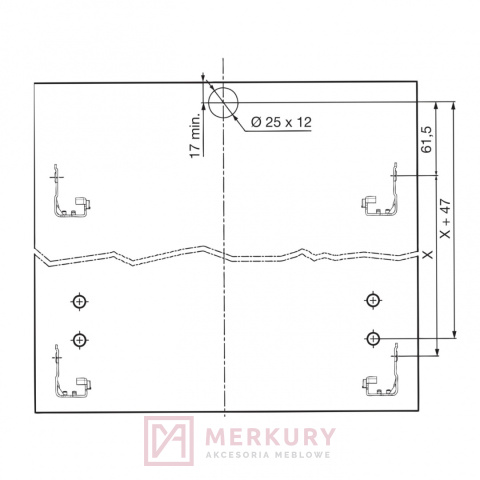 Uchwyt i zabierak do szuflady wewnętrznej ANTARO BLUM ZIF.80M7, wys "M", czarny SKLEP INTERNETOWY MERKURY AKCESORIA MEBLOWE