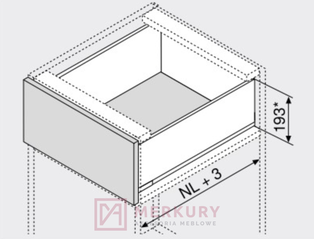 Boki szuflady LEGRABOX BLUM 770C2702S, wys."C", antracyt, 270mm SKLEP INTERNETOWY MERKURY AKCESORIA MEBLOWE