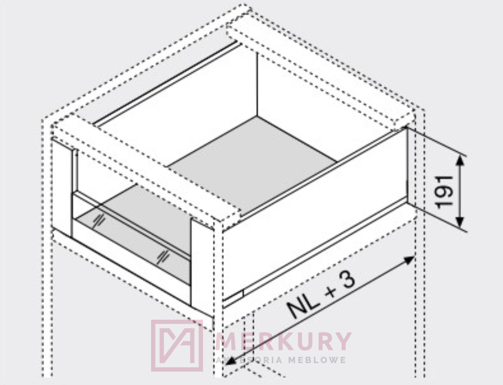 Boki szuflady LEGRABOX BLUM 770C3502S, wys."C", antracyt, 350mm SKLEP INTERNETOWY MERKURY AKCESORIA MEBLOWE