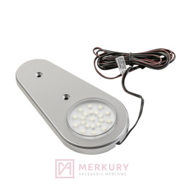 Oprawa meblowa LED SORIA z czujnikiem 1,4W 12V DC, ciepły biały, aluminium mat