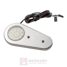 Oprawa meblowa LED SORIA z czujnikiem 1,4W 12V DC, ciepły biały, aluminium mat