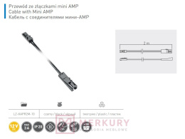 Złączka mini AMP do taśm LED LZ-KAPR2M-10, kabel 2m