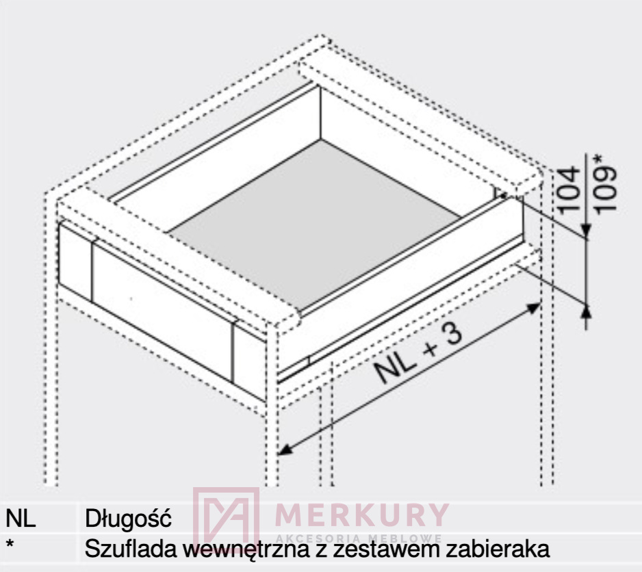 xBoki szuflady LEGRABOX BLUM 770M3002S, wys."M", biały, 300mm SKLEP INTERNETOWY MERKURY AKCESORIA MEBLOWE