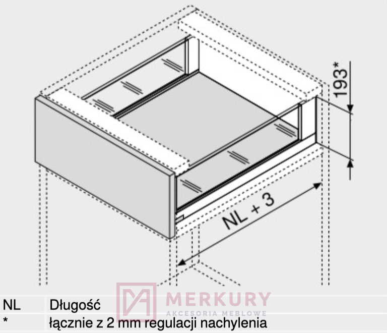 Boki szuflady LEGRABOX BLUM 780C4502S, wys."C", antracyt, 450mm SKLEP INTERNETOWY MERKURY AKCESORIA MEBLOWE
