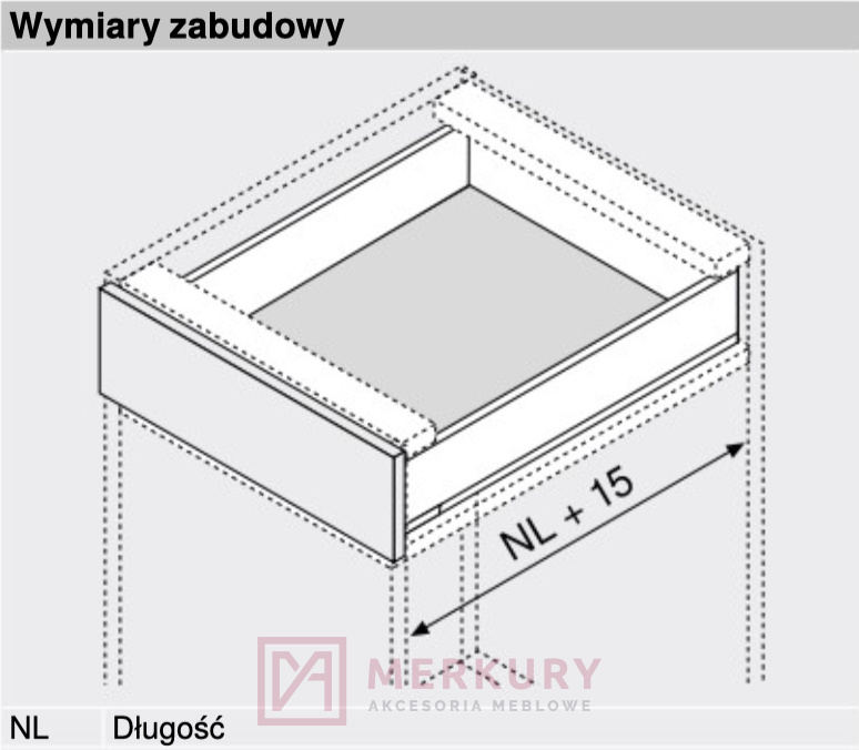 Stabilizacja boczna szuflady LEGRABOX BLUM ZS7M650LU, 450-650mm SKLEP INTERNETOWY MERKURY AKCESORIA MEBLOWE