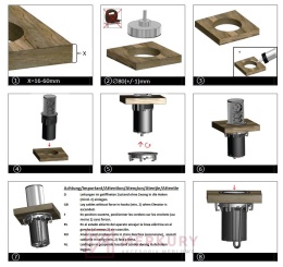 Gniazdo blatowe ELEVATOR Bachmann2 gniazda 230V stal szczotkowana inox MERKURYAM