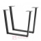 Noga metalowa do stołu "U" H-710, rura 80x20, czarny mat, 2 szt