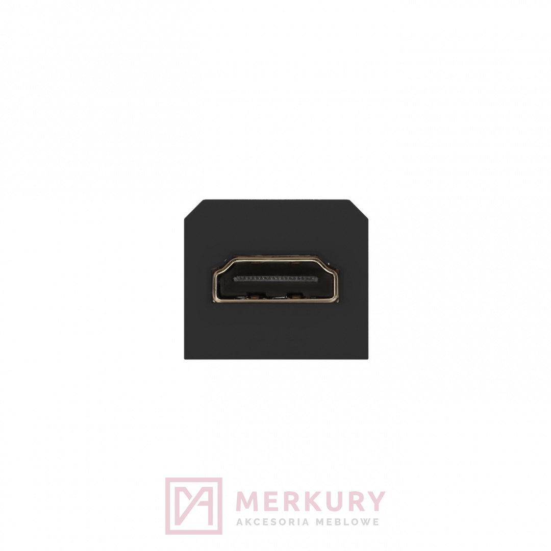 Kostka z gniazdem HDMI do gniazda meblowego GM-9011, czarny SKLEP INTERNETOWY MERKURY AKCESORIA MEBLOWE MARIUSZ ADAMCZYK