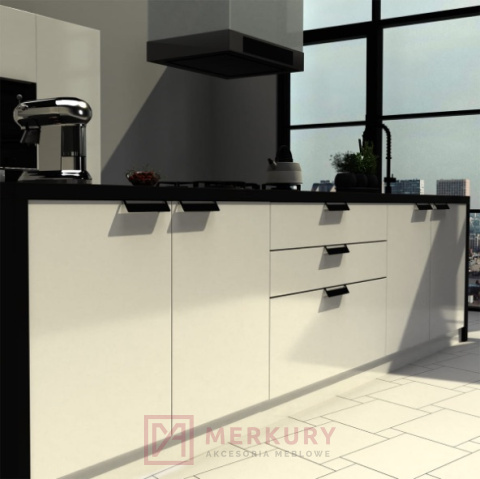 C-6195 Uchwyt krawędziowy PRATO, P59 czarny mat, NOMET, sklep internetowy MERKURY Akcesoria Meblowe Mariusz Adamczyk