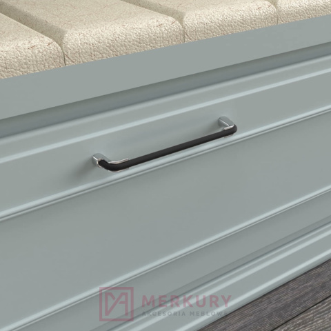 Uchwyt meblowy HERMES C-6519, czarny mat/chrom połysk, 320mm SKLEP INTERNETOWY MERKURY AKCESORIA MEBLOWE