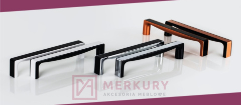 C-5459 Uchwyt meblowy TWIX, P60 biały połysk/ P59 czarny połysk, sklep internetowy MERKURY Akcesoria Meblowe Mariusz Adamczyk