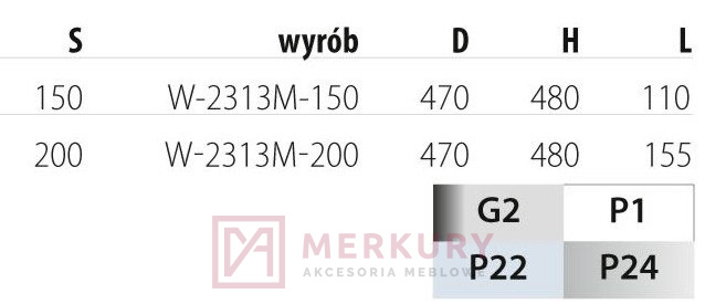 Kosz CARGO W-2313M MERKURY Akcesoria Meblowe Mariusz Adamczyk