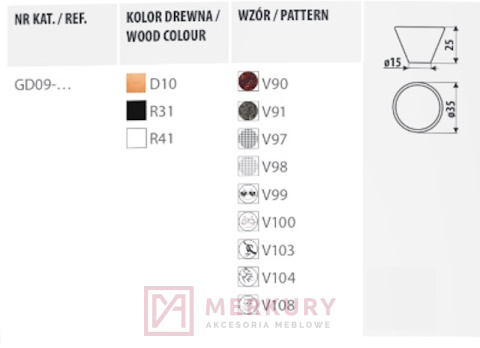 GD09-R41-V110 GAMET uchwyt dzieicęcy gałka meblowa drewniana MERKURY Akcesoria Meblowe sklep internetowy sklep.merkuram.pl