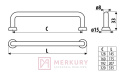 Uchwyt relingowy US18-0160-R15-R15 GAMET złoty mat MERKURY Akcesoria Meblowe