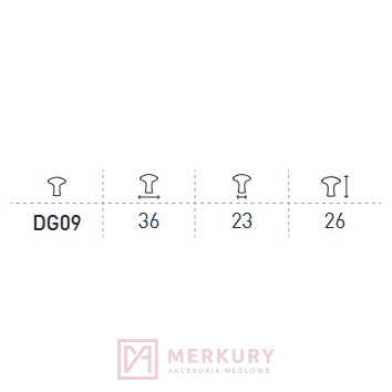 Gałka meblowa DC DG09 chrom połysk MERKURY Akcesoria Meblowe