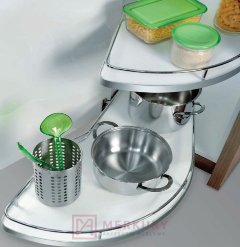 Kosz do szafki narożnej nerka RGV GIRASOLLO lewy 400 biały MERKURY Akcesoria Meblowe