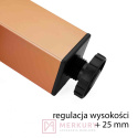 Nóżka meblowa regulowana miedż mat H-100mm MERKURY Akcesoria Meblowe