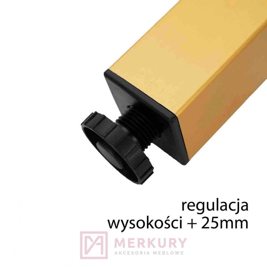 Nóżka meblowa regulowana złoty mat H-100mm MERKURY Akcesoria Meblowe