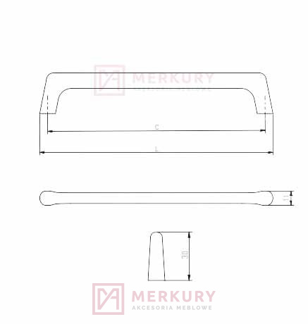 Uchwyt meblowy UZ-OCTAVIO złoty szczotkowany 128mm MERKURY Akcesoria Meblowe