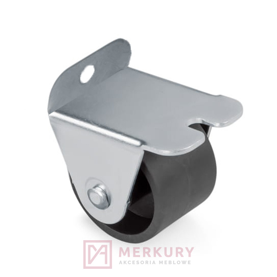 Kółko meblowe plastikowe mini KK-22, fi 18mm, czarny