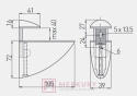 Podpórka do półek pelikan PP-DPO150-05 aluminium mat MERKURY Akcesoria Meblowe