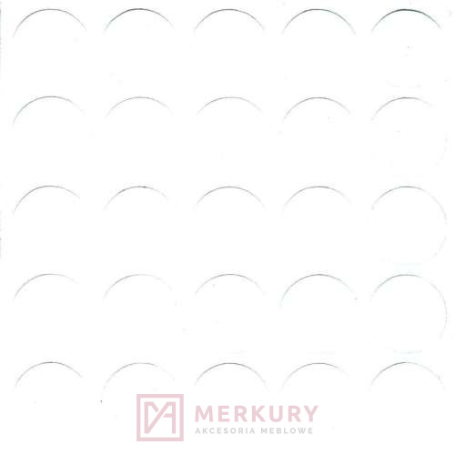 Zaślepka meblowa samoprzylepna, fi14mm, 320 biały gładki, 25szt