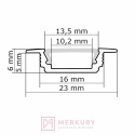 Profil do LED wpuszczany PLA-WP5 aluminium MERKURY Akcesoria Meblowe