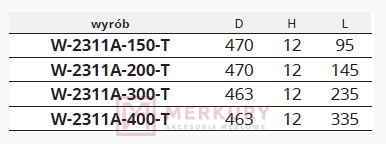 Tacka do koszy cargo NOME W-2311A 300mm MERKURY Akcesoria Meblowe