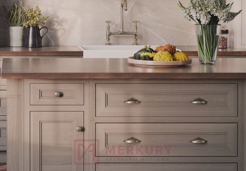 Uchwyt meblowy MARSALA 64mm mosiądz szczotkowany MERKURY Akcesoria Meblowe