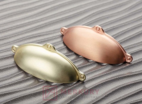 Uchwyt meblowy MARSALA 64mm mosiądz szczotkowany MERKURY Akcesoria Meblowe