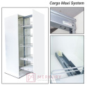 Kosz Cargo Maxi FGV 5-poziomowy, chrrom połysk/ biały 300mm H-1700-1900mm MERKURY Akcesoria Meblowe