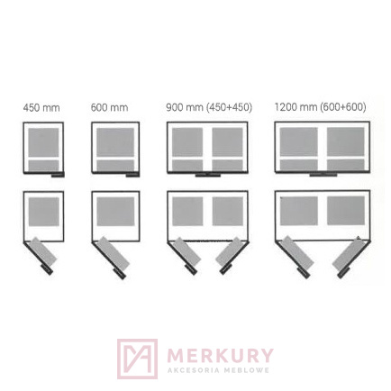 Kosz Cargo Maxi Tandem FGV 6-poziomowy biały 600mm, H-1725mm MERKURY Akcesoria Meblowe